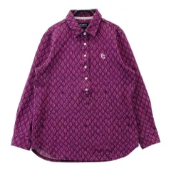 サイズ：1 PEARLY GATES パーリーゲイツ  長袖ポロシャツ 総柄 リーフ パープル系 [240101592671] ゴルフウェア レディース ストスト