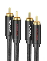 VANAUX2RCAto2RCAケーブルサブウーファーケーブル同軸デジタルケーブル【分岐型センターピン】オス-オス赤/白HDTV/ホームシアター/スピーカー/アンプ/CDプレーヤ、ゲーム機等に適用(2M)