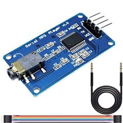 YoumileYX5300UART 컨트롤 시리얼 MP3 뮤직 플레이어 모듈 지원 MP3/WAV 마이크로 SD/SDHC 카드(forArduino용/AVR/ARM/PIC용 오디오 라인 DuPont 케이블 첨부)