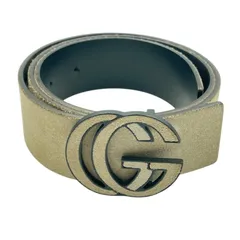 未使用品 GUCCI グッチ GG ロゴ スエード レザー ベルト ライトベージュ サイズ75