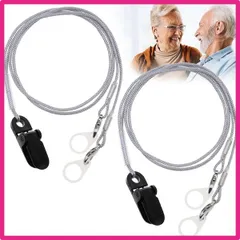 補聴器 落下防止ストラップ 両耳用 2本セット 補聴器クリップ 補聴器アクセサリー 軽量 伸縮性ループ 簡単な固定 紛失防止 クリップ ロープ 補聴器クリップホルダー 簡単に開閉 若者 高齢者 子供に適用 仕事 旅行 補聴器アクセサリ (グレー)