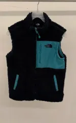 ザノースフェイス ボア フリース ベスト ネイビー ターコイズ