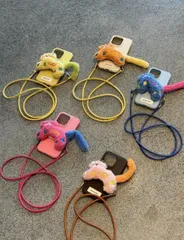 INS風 ぬいぐるみ 背面クリップ スマホストラップ♡ 首掛け 肩掛け 斜め掛け DIY対応 bu1