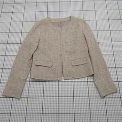 ◇ ⊇ コムサイズム COMME CA ISM ノーカラージャケット ベージュ系 レディース E  【1510070001139】