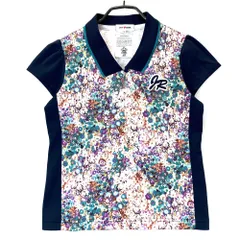 サイズ：M JUN&ROPE ジュン アンド ロペ  半袖ポロシャツ 花総柄 ネイビー系 [240101595120] ゴルフウェア レディース ストスト