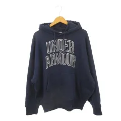 アンダーアーマー UNDER ARMOUR プルパーカー スウェット L 紺 ネイビー カレッジロゴ 1386549 /AH32 ■GY01