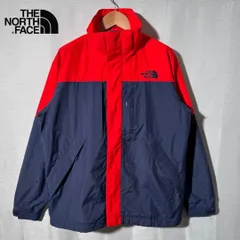 ノースフェイス THE NORTH FACE ナイロンジャケット M 相当 表記 S ネイビー レッド ロゴ刺繍 マウンテンジャケット テック オーバーサイズ ストリート Y2K 古着 R320