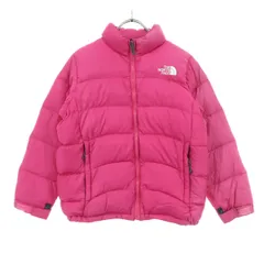 THE NORTH FACE ザノースフェイス ワンポイントロゴ 長袖 ダウンジャケット 140 ピンク NDJ91502 キッズ 古着