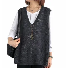 【数量限定】ニットベスト Vネック レディース ノースリーブ ベスト プルオーバー ケーブル編み 薄地 無地 ゆったり ミディアム丈 ストレッチ カジュアル レイヤード 重ね着 春 夏 秋 カジュアル ニットタンクトップ レイヤード