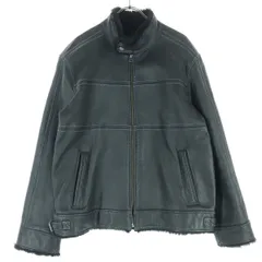 WIND ARMOR ウィンドアーマー 長袖 ムートン レザー シングルライダースジャケット M ブラック 羊革 レディース 古着