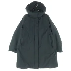美品 UNIQLO ユニクロ 長袖 フード付き ダウンコート M ブラック レディース 古着
