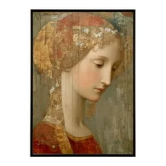 峯城伯雅 少女の肖像画 SMサイズ 油彩画 油絵