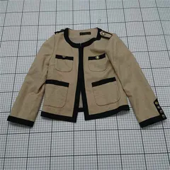 ◇ ⊇ グリーンレーベルリラクシング Green Label Relaxing ノーカラージャケット ベージュ系 36 レディース E  【1510240016635】