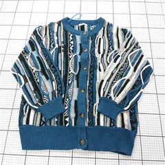 ◇ ⊇ カリット KHALIT S51205 幾何学柄ニットカーディガン Lサイズ メンズ E  【1511060026644】