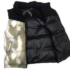 美品☆roar ロアー リバーシブル ダウンベスト リアルファー柄 スワロフスキー2丁拳銃 メンズ Wジップ 日本製