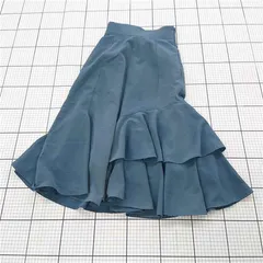 ◇ Θ プロポーションボディドレッシング フリルマーメイドスカート PSサイズ ブルー系 レディース E  【1511060027160】
