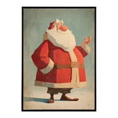 【B4サイズ（約25x36cm）】【lm-poster-7222】【フレーム付き】Christmas サンタクロース サンタ イベント パーティー 北欧 Xmas トナカイ 絵画 イラスト ポスター インテリア おしゃれ  プリントポスター フォト イラスト