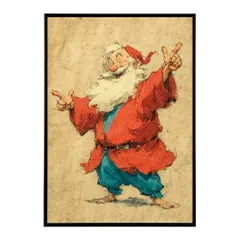 【B4サイズ（約25x36cm）】【lm-poster-7226】【フレーム付き】Christmas サンタクロース サンタ イベント パーティー 北欧 Xmas トナカイ 絵画 イラスト ポスター インテリア おしゃれ  プリントポスター フォト イラスト