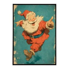 【A3サイズ（約30×42cm）】【lm-poster-7227】【フレーム付き】Christmas サンタクロース サンタ イベント パーティー 北欧 Xmas トナカイ 絵画 イラスト ポスター インテリア おしゃれ  プリントポスター フォト イラスト