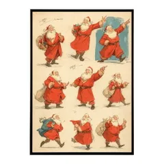 【A4サイズ（約21x30cm）】【lm-poster-7229】【フレーム付き】Christmas サンタクロース サンタ イベント パーティー 北欧 Xmas トナカイ 絵画 イラスト ポスター インテリア おしゃれ  プリントポスター フォト イラスト