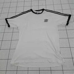 ◇ ⊂ アディダス adidas 3ストライプスTシャツ ホワイト系 メンズL E  【1511060030351】