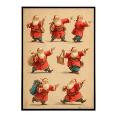 【B4サイズ（約25x36cm）】【lm-poster-7232】【フレーム付き】Christmas サンタクロース サンタ イベント パーティー 北欧 Xmas トナカイ 絵画 イラスト ポスター インテリア おしゃれ  プリントポスター フォト イラスト