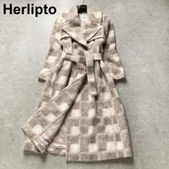 美品 Her lip to ハーリップトゥ Shaggy Check Wool Coat シャギーチェックウールコート 完売品 ベージュ モカ レディース Sサイズ ウール混 デート お出かけ 通勤 小嶋陽菜 こじはる着用 アウター ロング ベルテッド