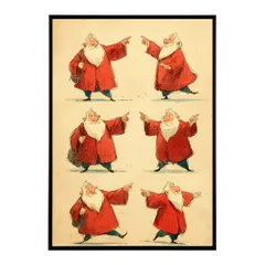 【A3サイズ（約30×42cm）】【lm-poster-7234】【フレーム付き】Christmas サンタクロース サンタ イベント パーティー 北欧 Xmas トナカイ 絵画 イラスト ポスター インテリア おしゃれ  プリントポスター フォト イラスト