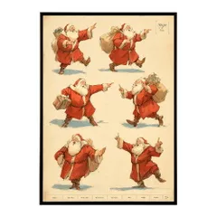 【B4サイズ（約25x36cm）】【lm-poster-7237】【フレーム付き】Christmas サンタクロース サンタ イベント パーティー 北欧 Xmas トナカイ 絵画 イラスト ポスター インテリア おしゃれ  プリントポスター フォト イラスト