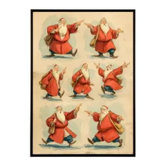 【B4サイズ（約25x36cm）】【lm-poster-7244】【フレーム付き】Christmas サンタクロース サンタ イベント パーティー 北欧 Xmas トナカイ 絵画 イラスト ポスター インテリア おしゃれ  プリントポスター フォト イラスト