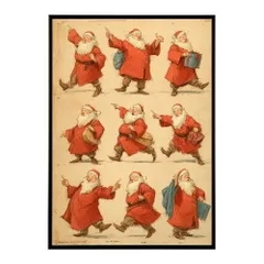 【B4サイズ（約25x36cm）】【lm-poster-7246】【フレーム付き】Christmas サンタクロース サンタ イベント パーティー 北欧 Xmas トナカイ 絵画 イラスト ポスター インテリア おしゃれ  プリントポスター フォト イラスト