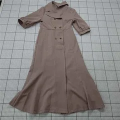 ◇ Θ ワンピース リリアンカラット LILLIAN CARAT ダブルボタンロングワンピース ベージュ系 レディース サイズ2 E  【1511060033048】