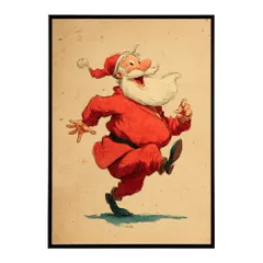 【A3サイズ（約30×42cm）】【lm-poster-7252】【フレーム付き】Christmas サンタクロース サンタ イベント パーティー 北欧 Xmas トナカイ 絵画 イラスト ポスター インテリア おしゃれ  プリントポスター フォト イラスト