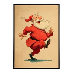 【A4サイズ（約21x30cm）】【lm-poster-7252】【フレーム付き】Christmas サンタクロース サンタ イベント パーティー 北欧 Xmas トナカイ 絵画 イラスト ポスター インテリア おしゃれ  プリントポスター フォト イラスト