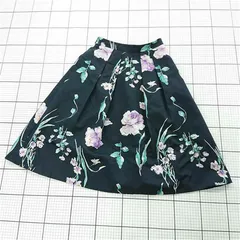 ◇ ⊂ ミッシュマッシュ MISCH MASCH 花柄フレアスカート ネイビー系 M レディース E  【1511060030689】