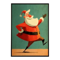 【B3サイズ（約36x51cm）】【lm-poster-7253】【フレーム付き】Christmas サンタクロース サンタ イベント パーティー 北欧 Xmas トナカイ 絵画 イラスト ポスター インテリア おしゃれ  プリントポスター フォト イラスト