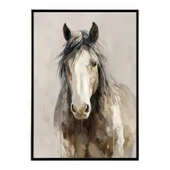 【A4サイズ（約21x30cm）】【lm-poster-7257】【フレーム付き】馬 ホース 絵 絵画 写真 動物 アニマル 北欧 ポップ アート 手書き 安い ポスター  インテリア おしゃれ  プリントポスター フォト イラスト