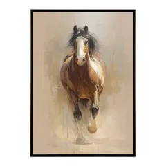 【A3サイズ（約30×42cm）】【lm-poster-7259】【フレーム付き】馬 ホース 絵 絵画 写真 動物 アニマル 北欧 ポップ アート 手書き 安い ポスター  インテリア おしゃれ  プリントポスター フォト イラスト