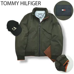 トミーヒルフィガー TOMMY HILFIGER 襟裏収納 フード付き 中綿ボンバージャケット アウター ブルゾン L オリーブグリーン メンズ 男性用 