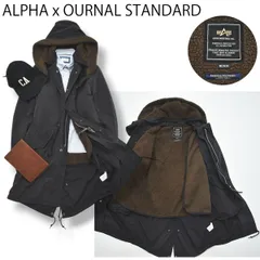 【コラボ】 アルファ ALPHA x OURNAL STANDARD  ボアフリースライナー付き モッズコート ミリタリー ジャケット M ブラック アメカジ ストリート カジュアル メンズ