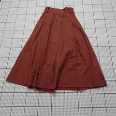 ◇ Θ グリーンレーベルリラクシング Green Label Relaxing ベルト付きフレアスカート 36 レッド系 レディース E  【1511110034421】