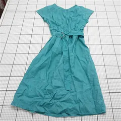 ◇ ⊂ ワンピース ナノ・ユニバース nano・universe リネン混ワンピース ベルト付き ターコイズ系 レディース 36 E  【1511060033369】