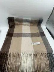 Pashmina パシュミナ チェック柄 マフラー ベージュ ブラウン 100％ カシミア カシミヤ