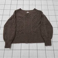 ◇ ⊇ ナチュラルビューティーベーシック NATURAL BEAUTY BASIC ケーブル編みニット M ブラウン系 レディース E  【1511110041016】