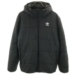 adidas アディダス トレフォイルロゴ 中綿ジャケット L ブラック メンズ 古着