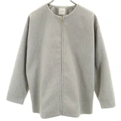 美品 anyFAM エニィファム ノーカラージャケット 3 グレー レディース 古着