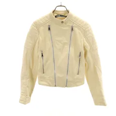 美品 ZARA ザラ ライダースジャケット S クリーム レディース 古着