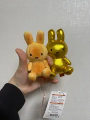 ミッフィー ぬいぐるみ キーホルダー 金色/オレンジ色 2個 セット