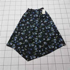 ◇ Θ 未使用 デュカ Dukkah DU17SP01-L005 イレヘムミドルスカート 花柄 Fサイズ レディース ブラック系 E  【1511120008504】