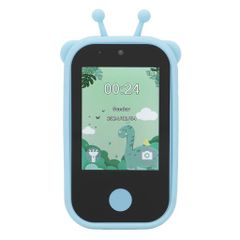 키즈폰디지털카메라,MP3음악플레이어 셀피카메라 부착 키즈스마트폰,1080P48MP카메라 2.8인치 IPS터치 스크린 어린이용 전화 장난감,타입 C충전(파랑)